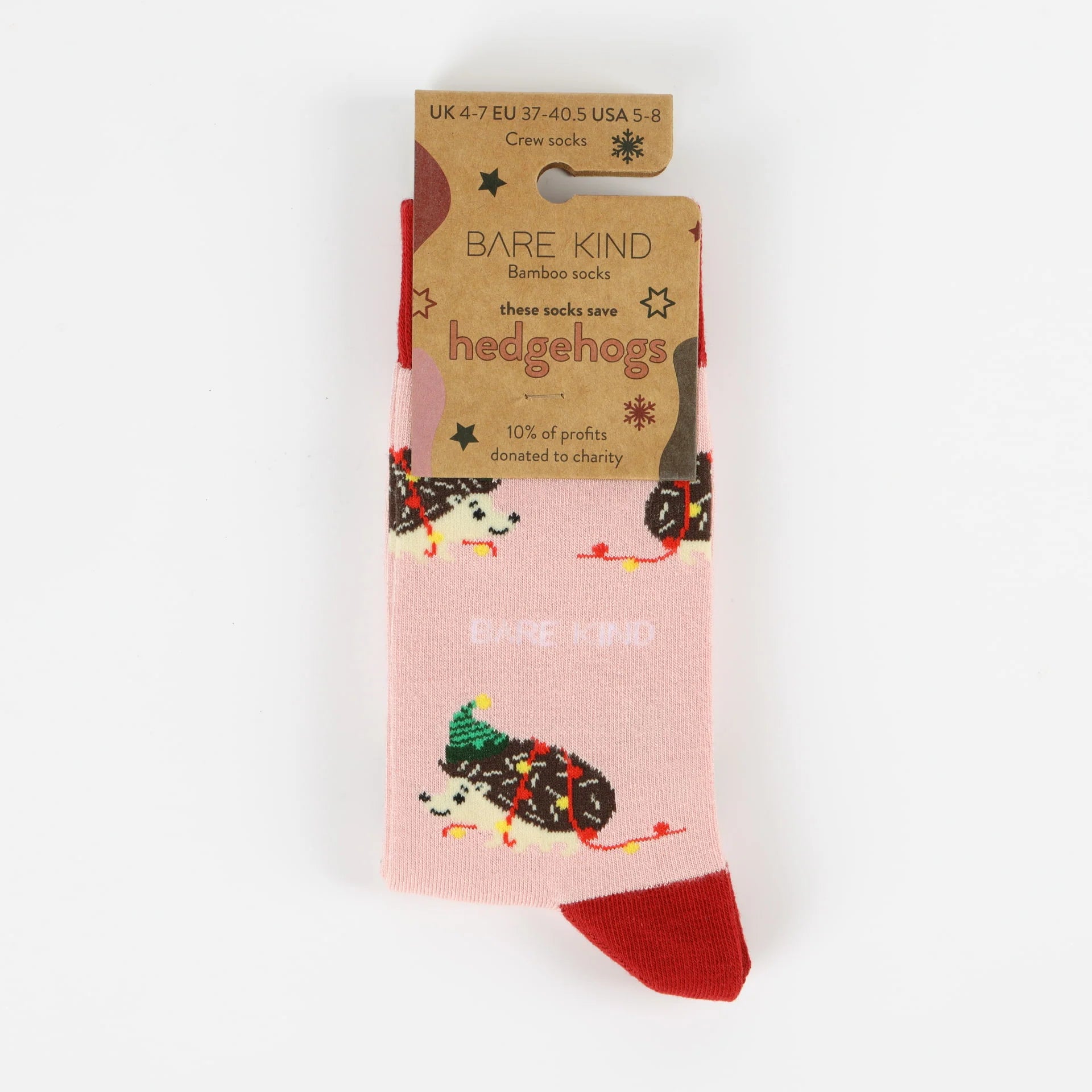 Bare Kind Christmas Save the Hedgehog Bamboo Socks