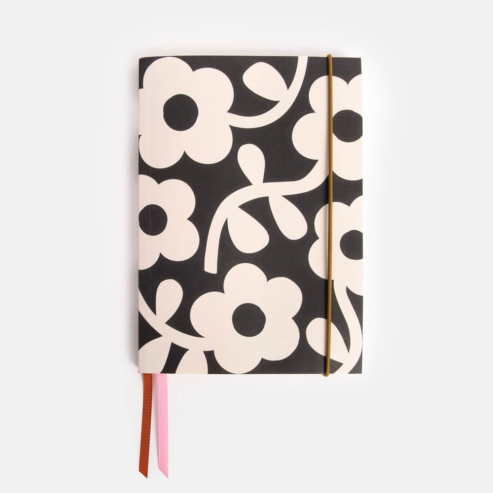 Caroline Gardner Monochrome Flower A5 Notebook