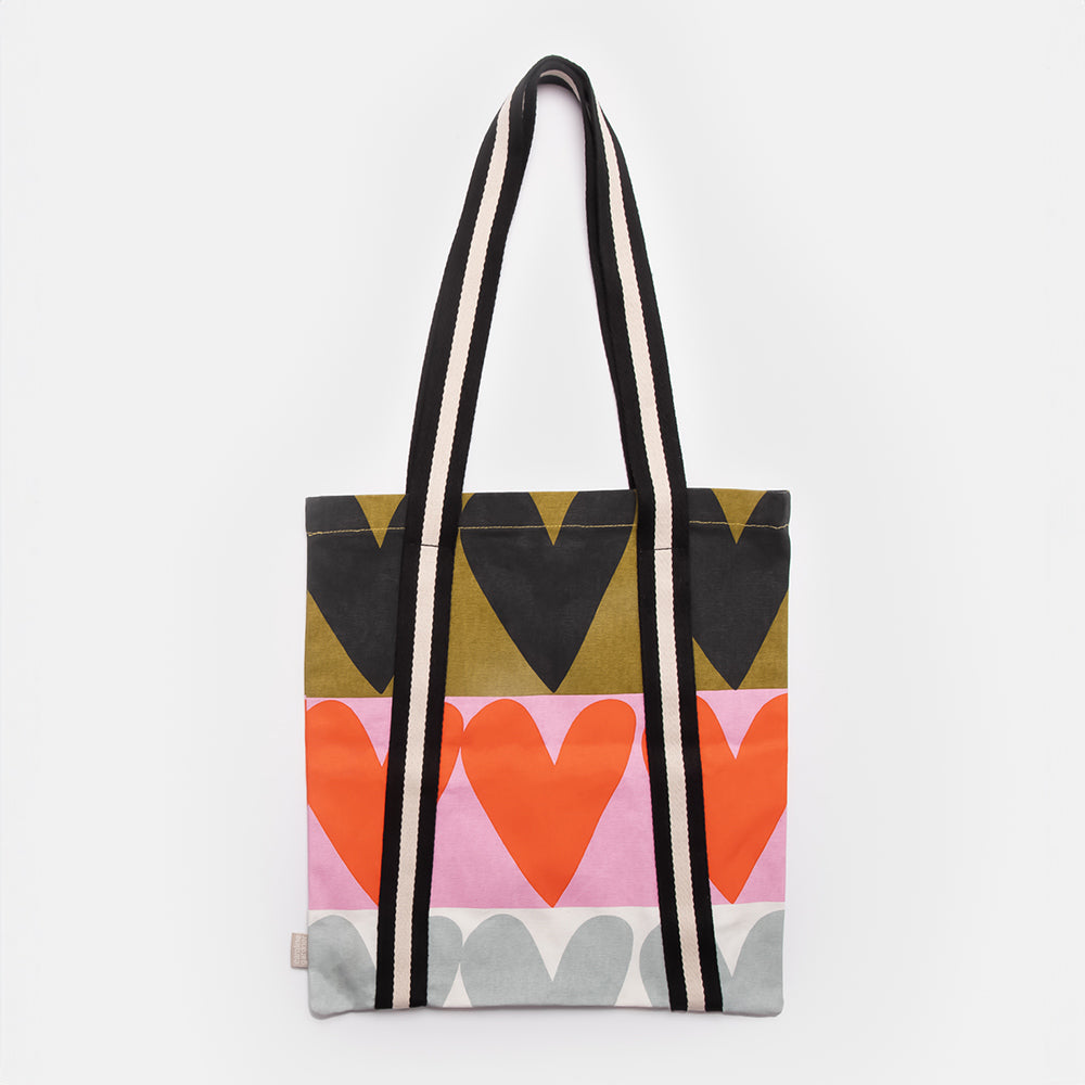 Caroline Gardner Colourblock Heart Tote Bag