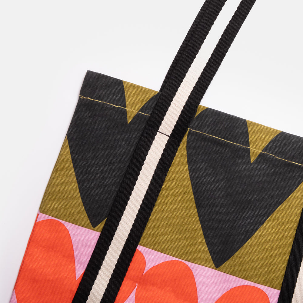 Caroline Gardner Colourblock Heart Tote Bag