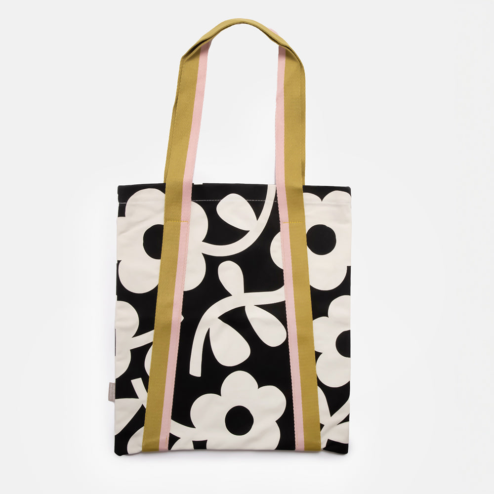 Caroline Gardner Monochrome Flower Tote Bag