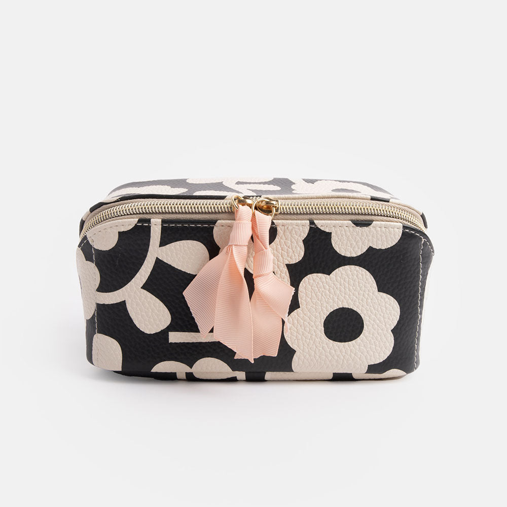 Caroline Gardner Monochrome Flower Flat Lay Bag