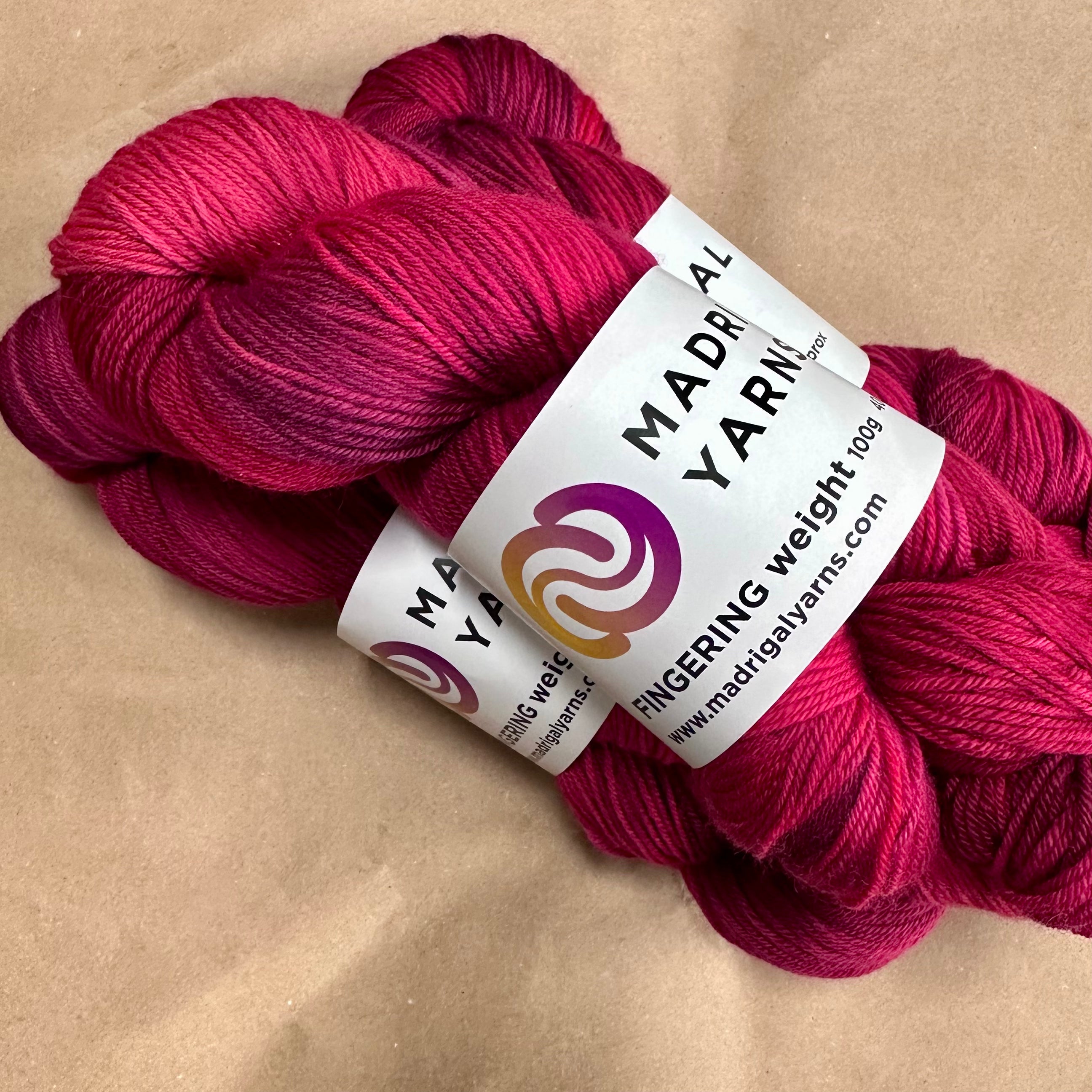 Madrigal Yarns Ruby Darling Fingering Yarn