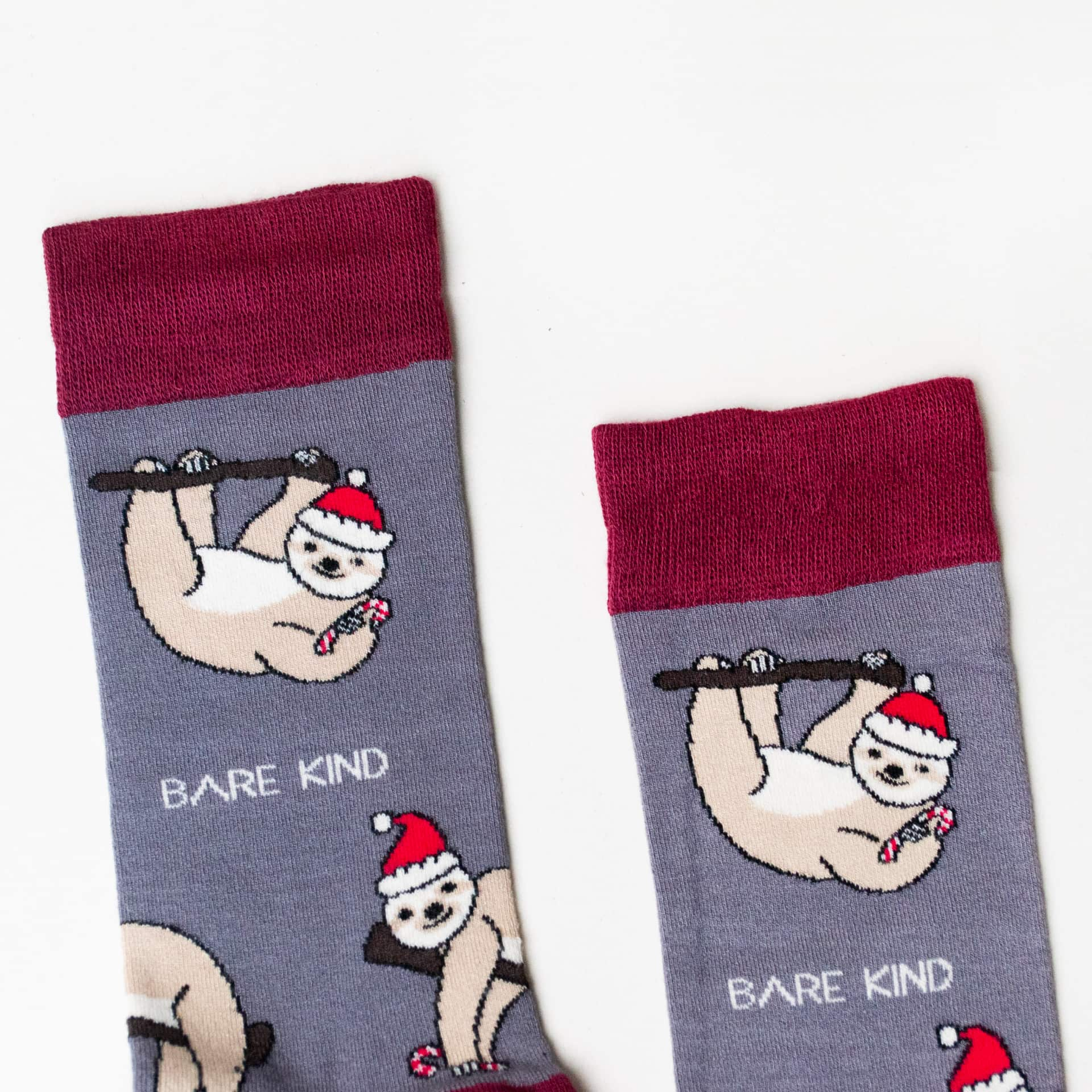 Bare Kind Christmas Save the Sloths Bamboo Socks