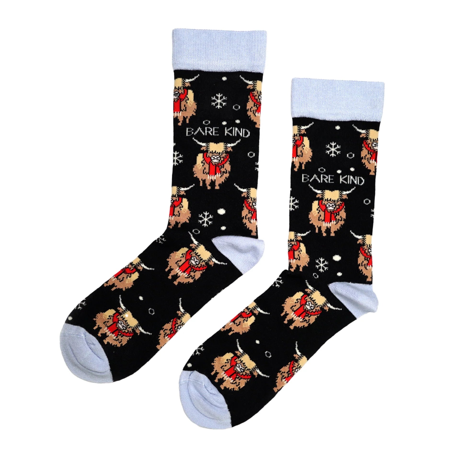 Bare Kind Christmas Save the Highland Cow Bamboo Socks