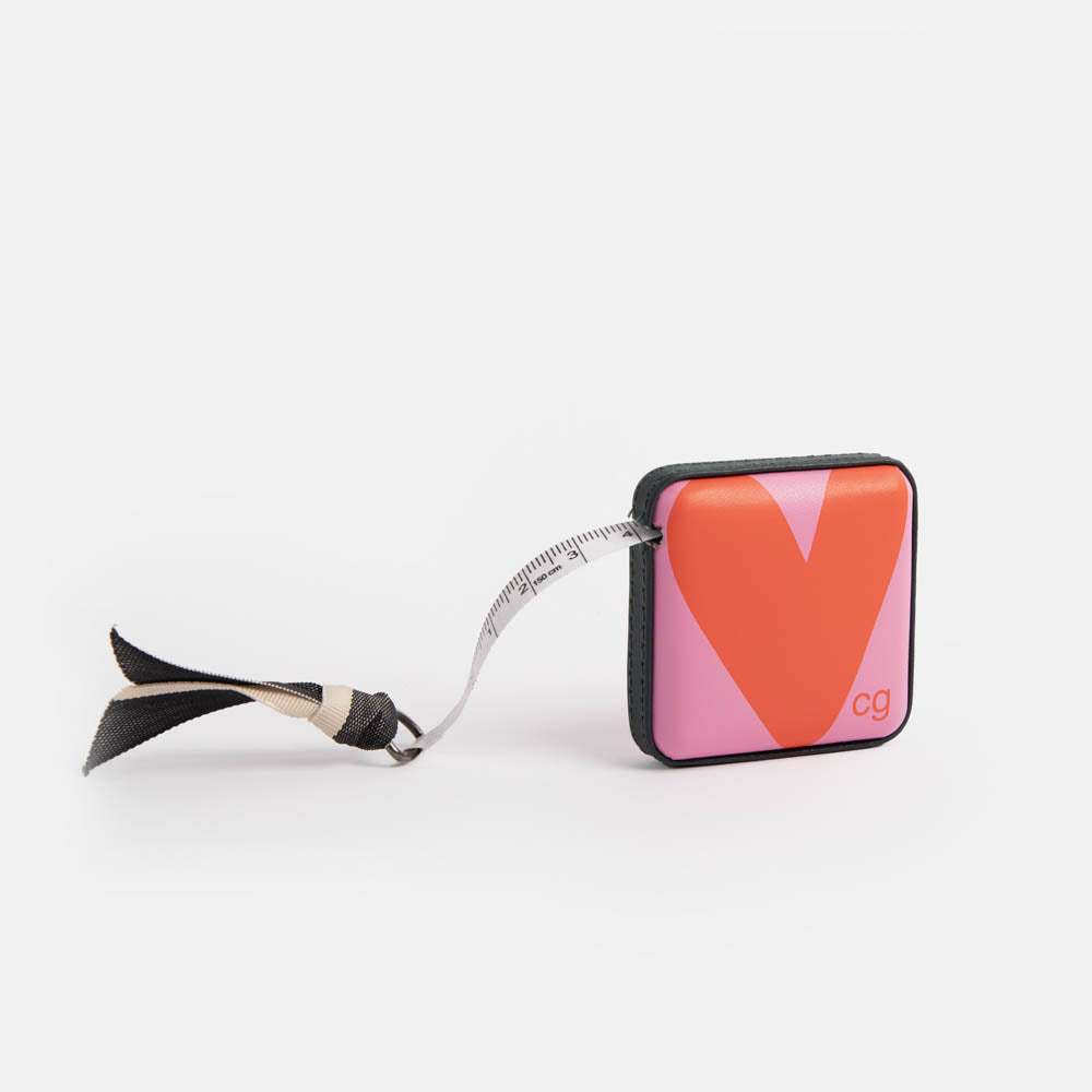 Caroline Gardner Pink Heart Tape Measure