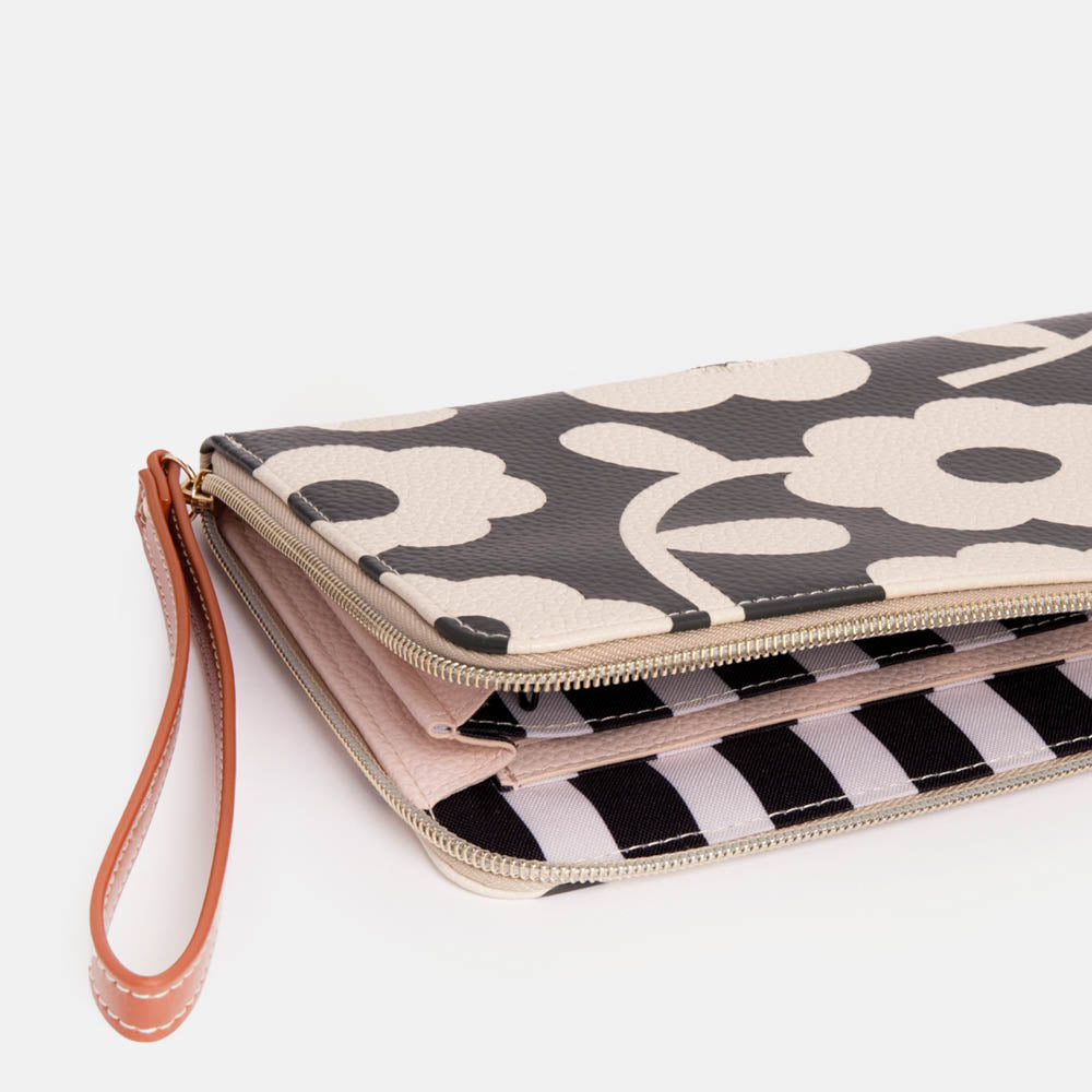 Caroline Gardner Monochrome Flower Travel Pouch