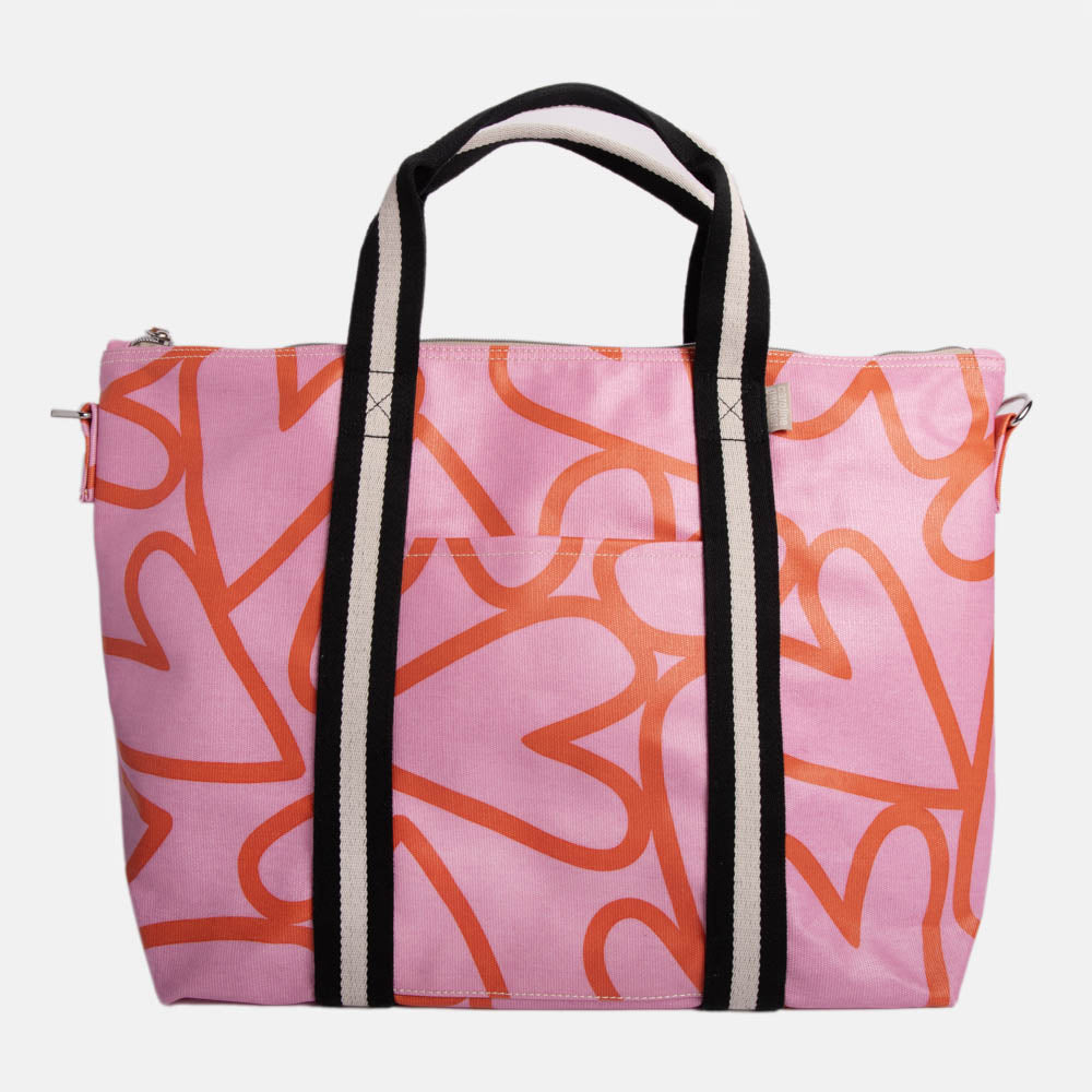 Caroline Gardner Pink Hearts Weekend Bag