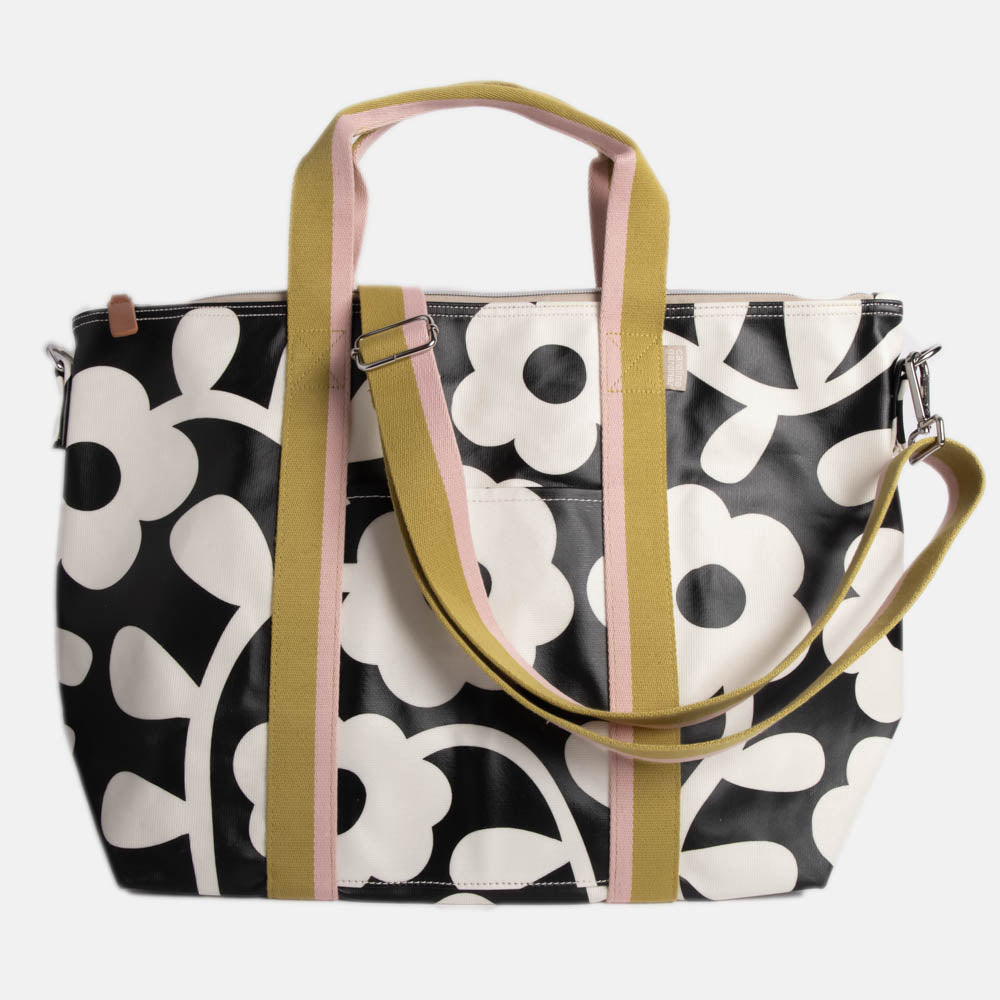 Caroline Gardner Monochrome Floral Weekend Bag