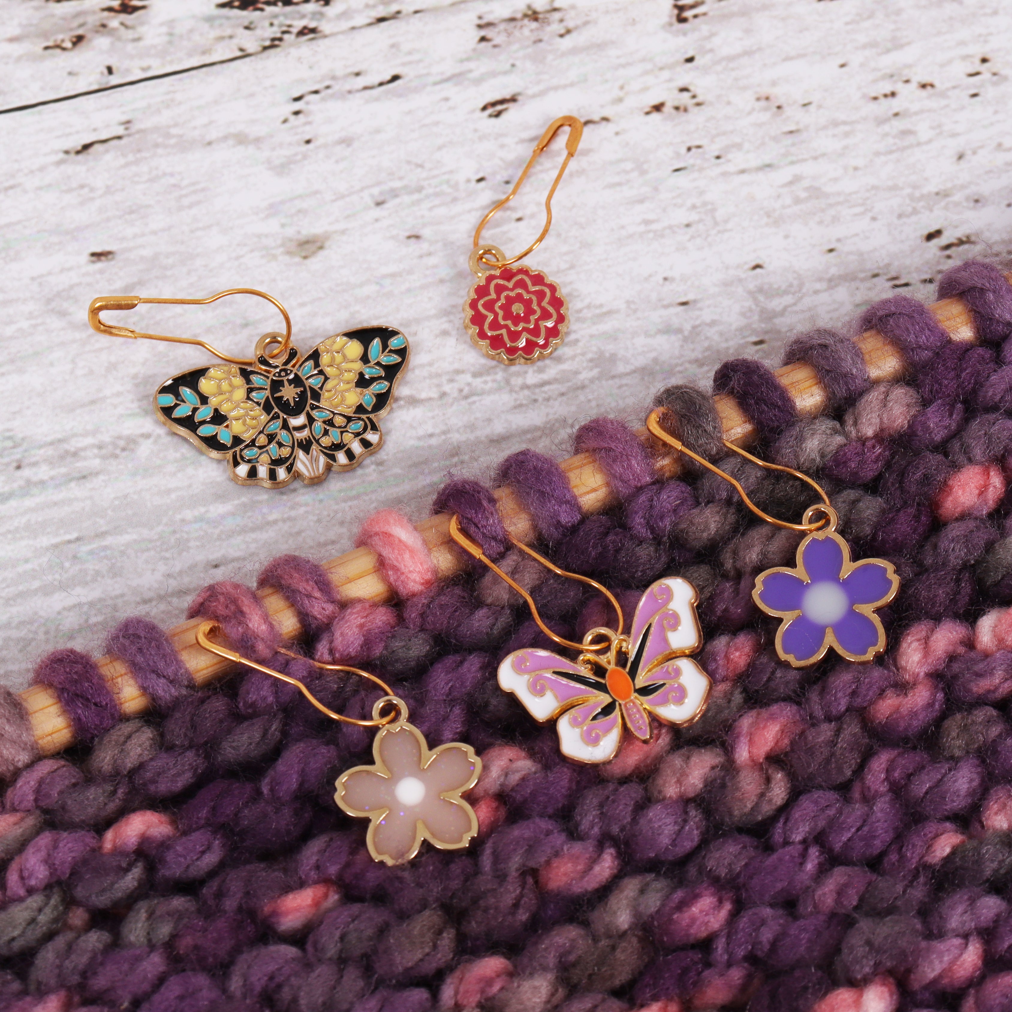 Milward Metal Stitch Markers - Butterfly Garden